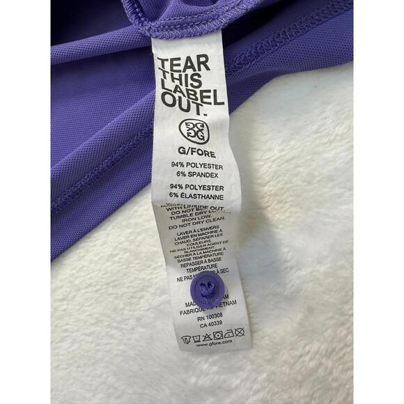 G/Fore Polo Shirt Purple Short Sleeve Classic Performance Golf Medium - Picture 6 of 8